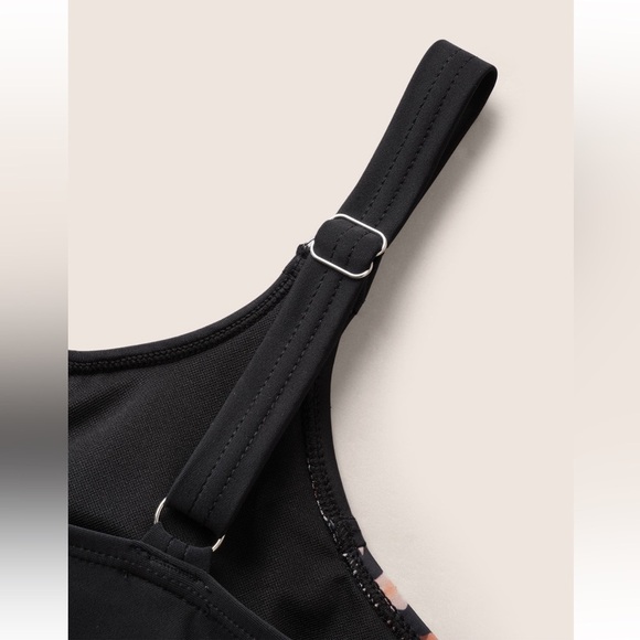 BloomChic Plus Size 2XL Patchwork Leopard Print Gathered Swim Top us18-20 - Picture 4 of 8